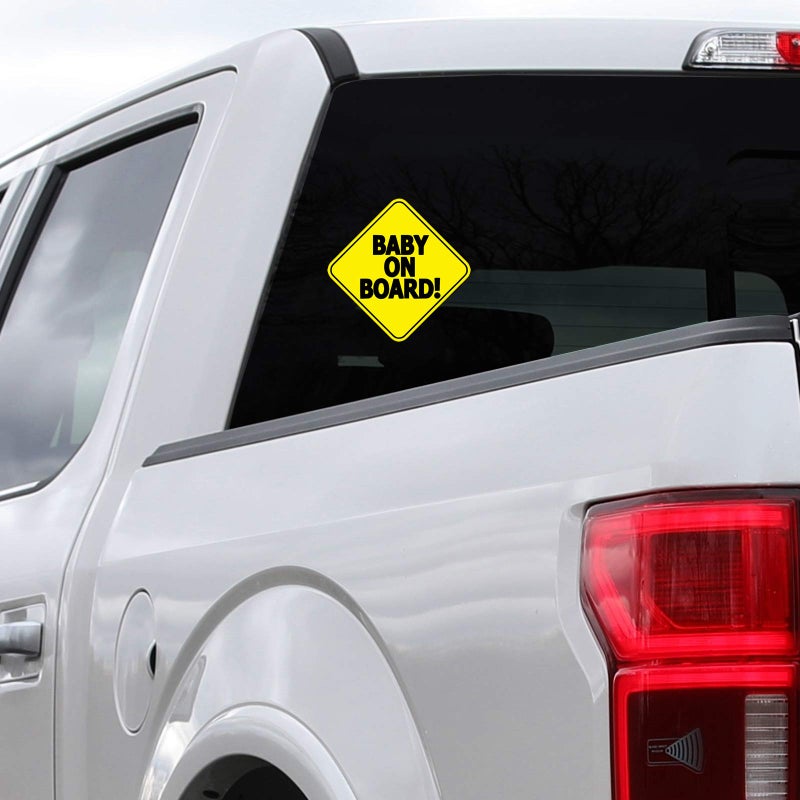 ZONETECH Baby ON Board Baby Safety Sign car Sticker 5" x 5" - Image 2